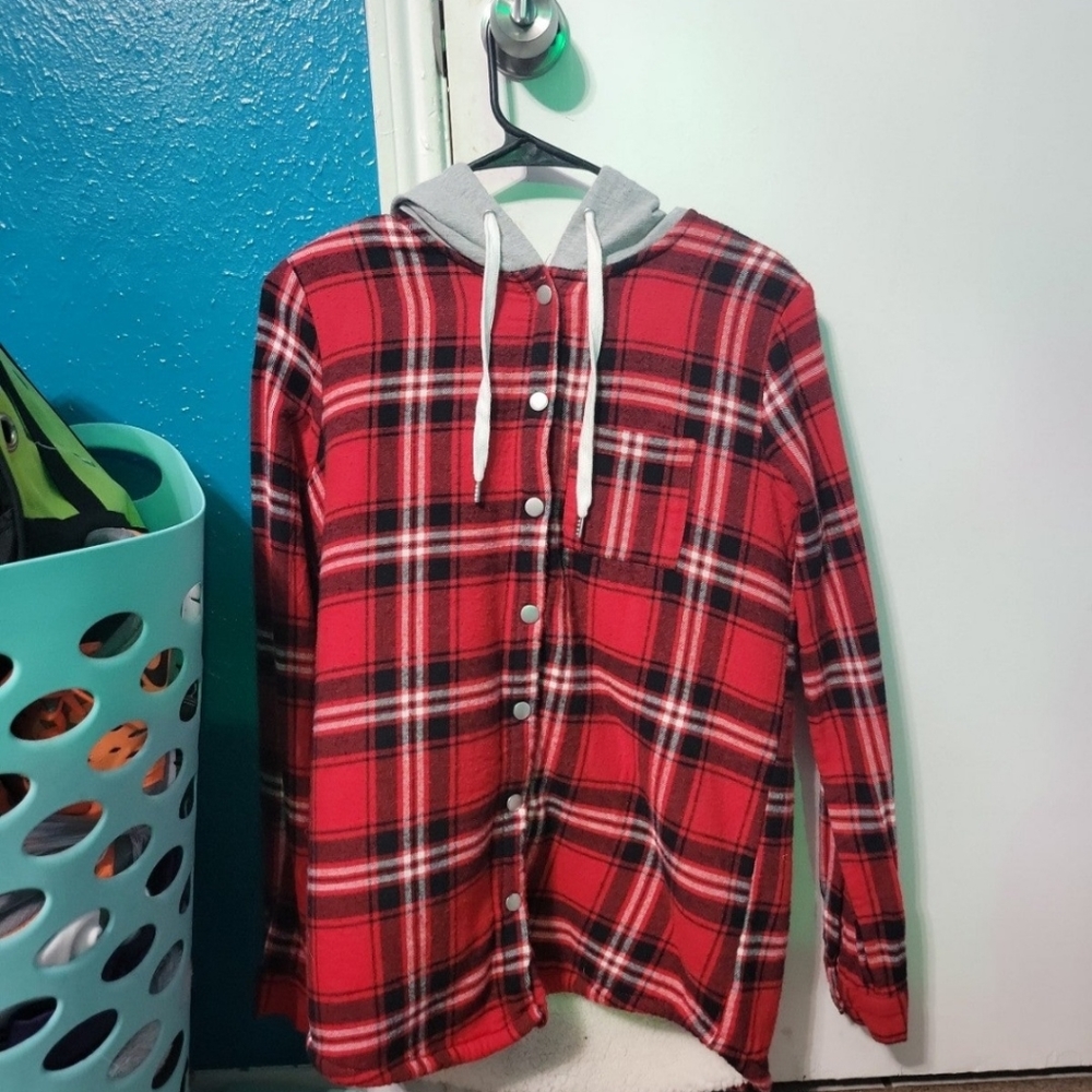 Flannel Button Up Coat